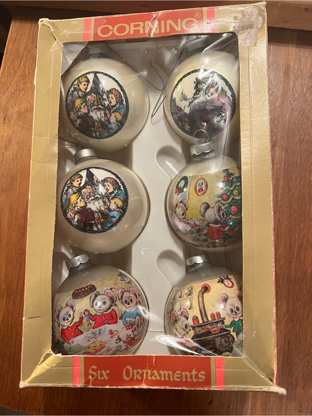 Vintage Corning Glass Works Christmas Ornaments (6)